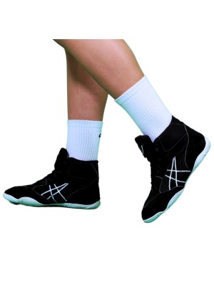 Asics Siyah Beyaz Çizgili Başlangıç Güreş Ayakkabısı- Güreş Shop